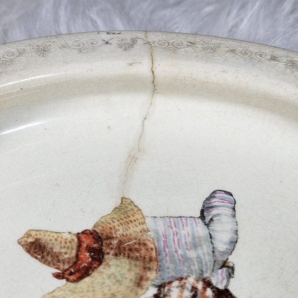 Vintage Antique McNicol Baby bowl plate Semi-porcelain Kiss and Make Up - Picture 6 of 9